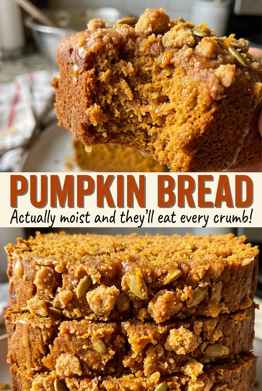 Pumpkin Bread with tender cinnamon crumb