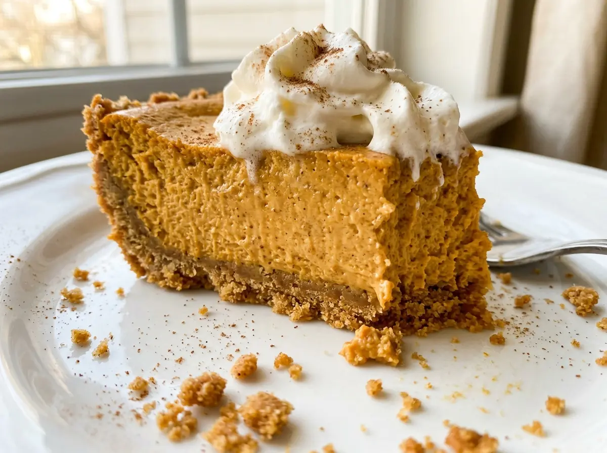 Pumpkin cheesecake pie creamy layered slice