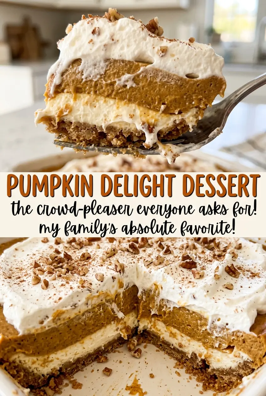 Pumpkin Delight Dessert creamy layered squares