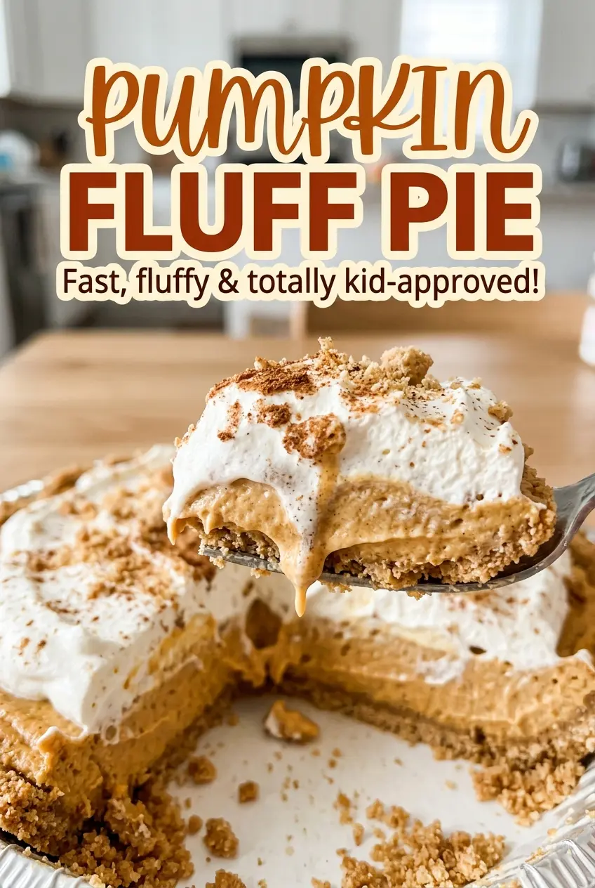 Pumpkin Fluff Pie with airy filling and crisp crust