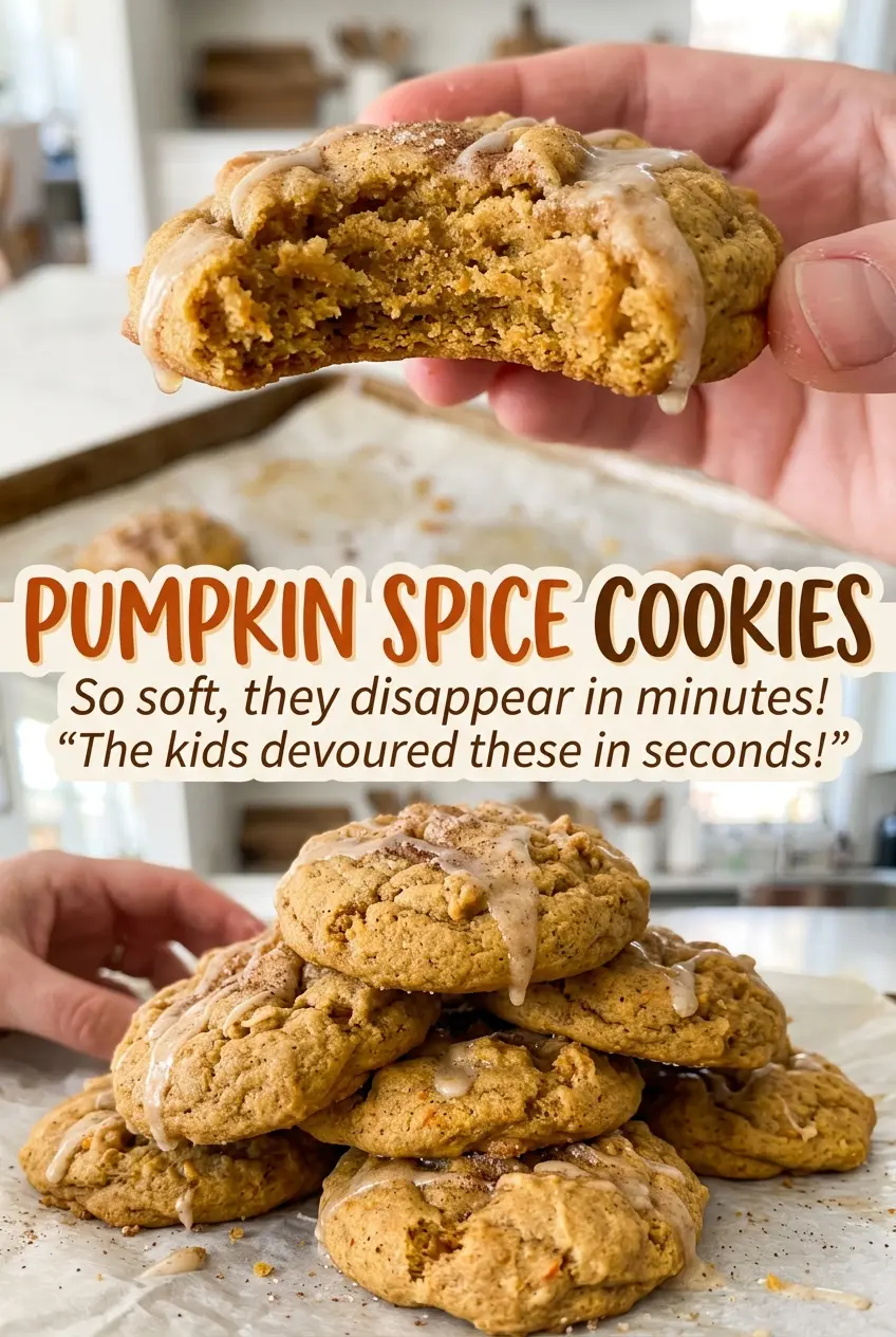 Pumpkin Spice Cookies soft golden tops