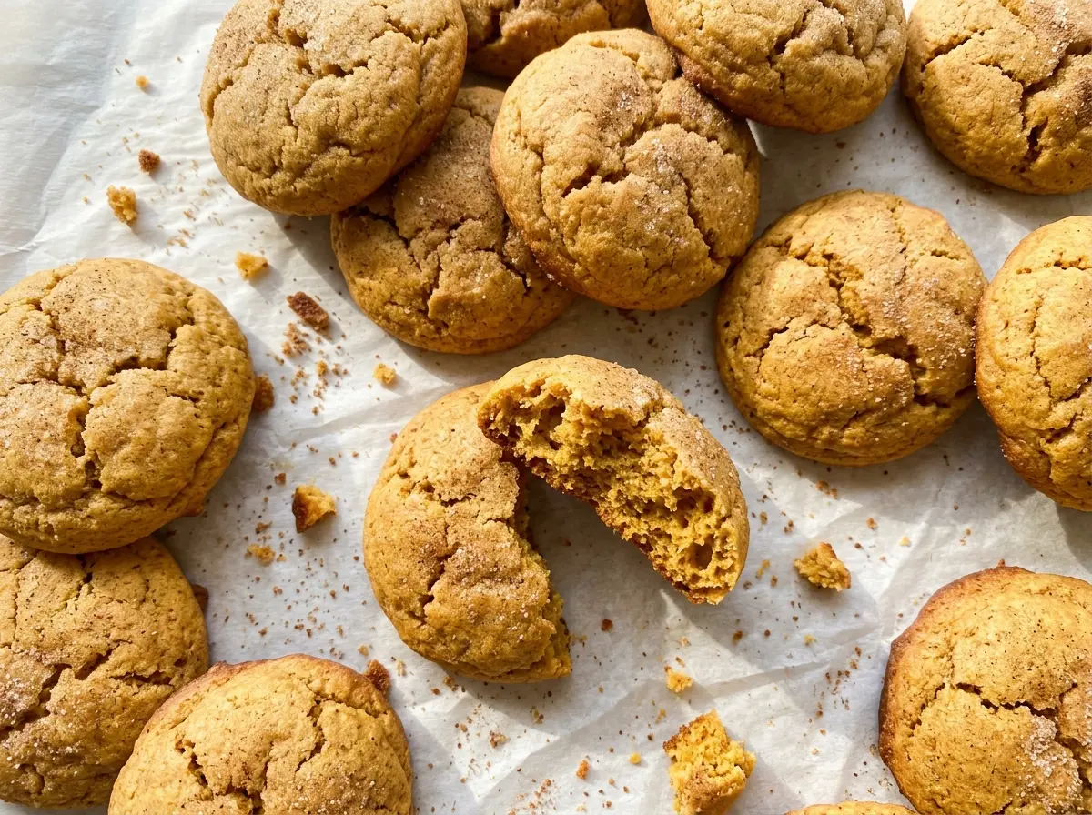 Pumpkin Spice Cookies soft golden tops