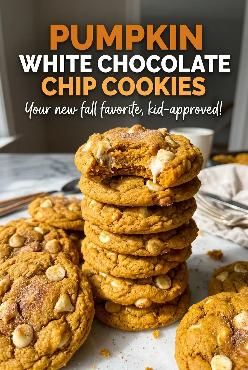 Pumpkin White Chocolate Chip Cookies chewy pumpkin spice