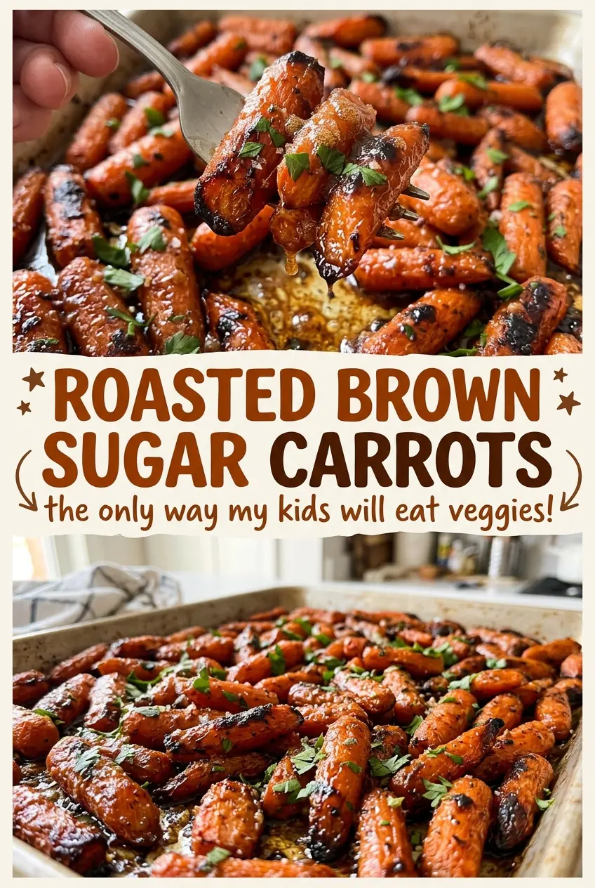 Roasted Brown Sugar Carrots caramelized golden edges