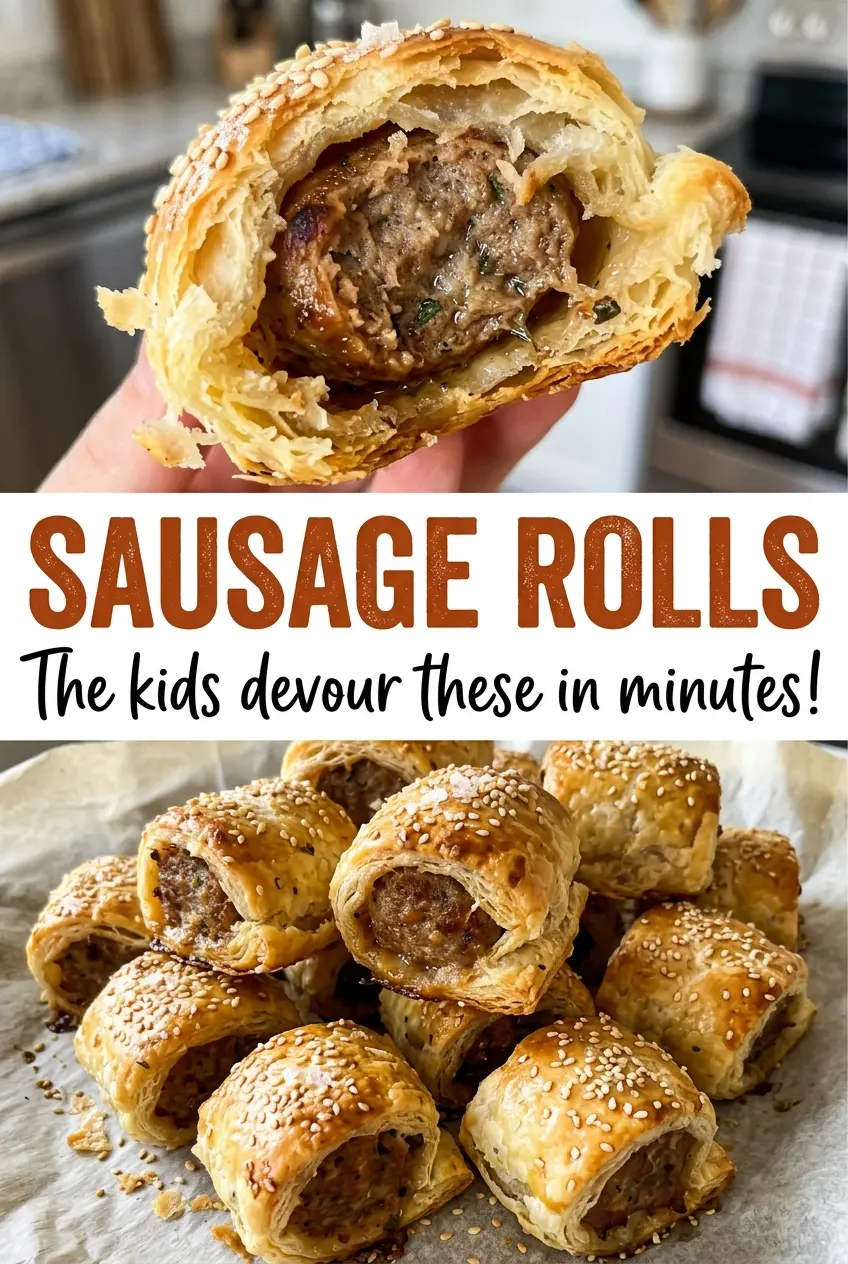 Sausage rolls crisp golden centers