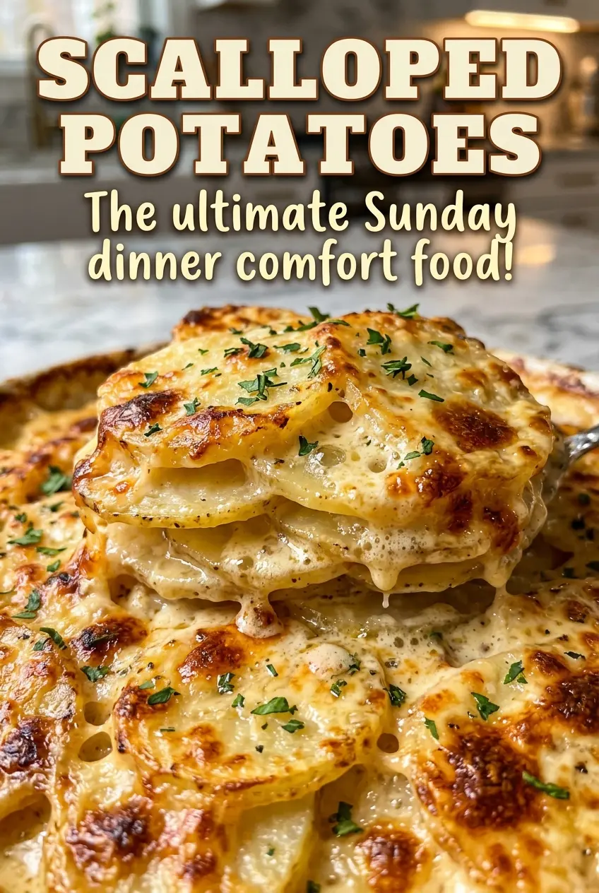 Scalloped Potatoes with tender layered slices