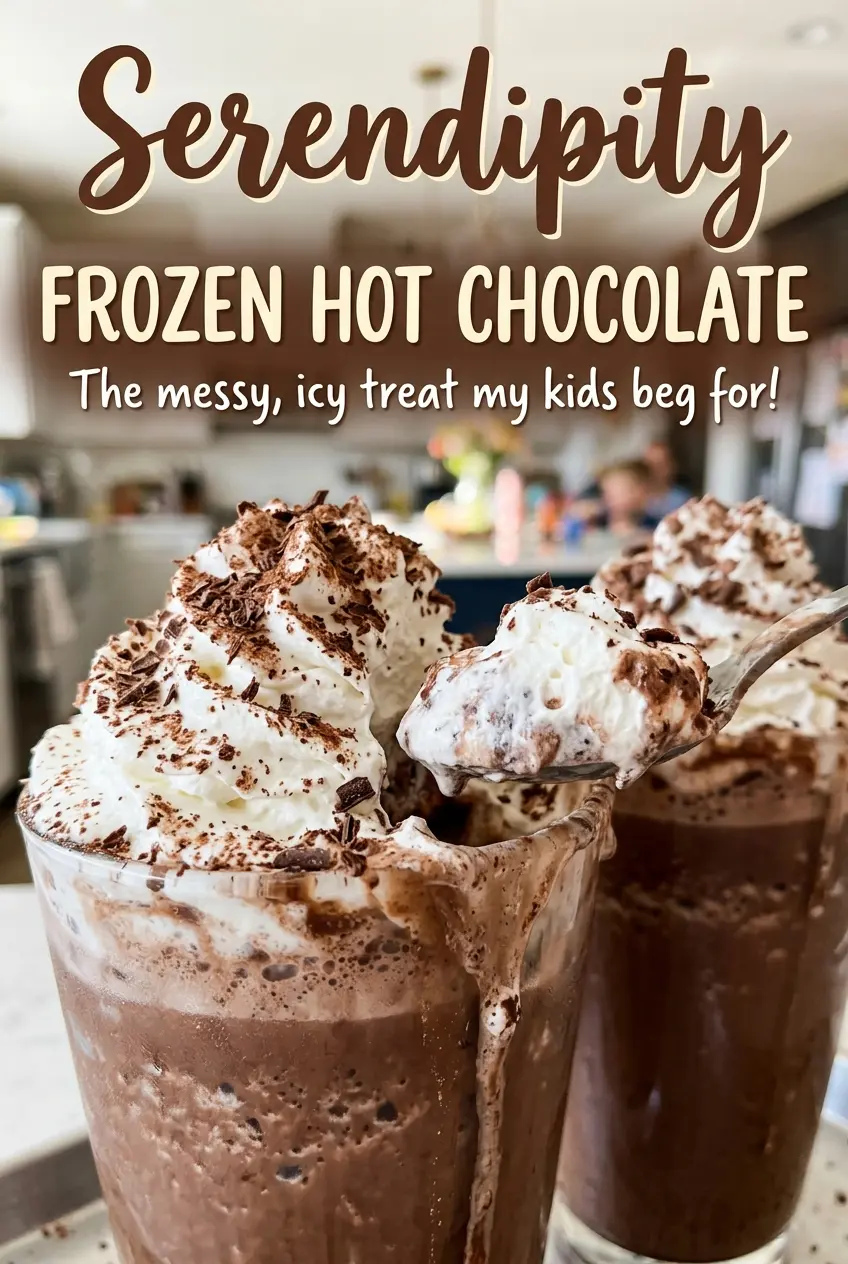 Serendipity Frozen Hot Chocolate whipped cream topping