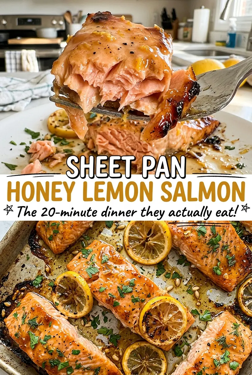 Sheet Pan Honey Lemon Salmon bright citrus glaze