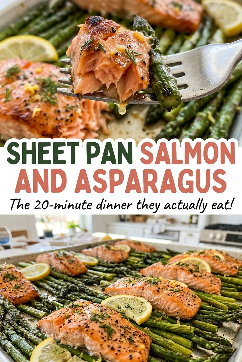 Sheet Pan Salmon and Asparagus with tender asparagus