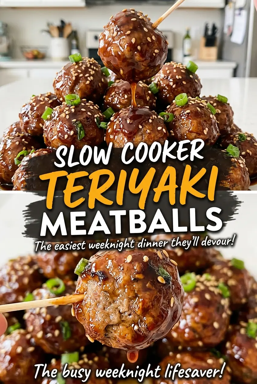 Slow Cooker Teriyaki Meatballs tender savory sauce