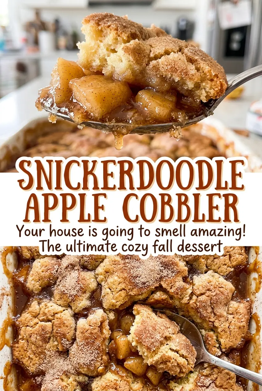 Snickerdoodle Apple Cobbler bubbling apple filling