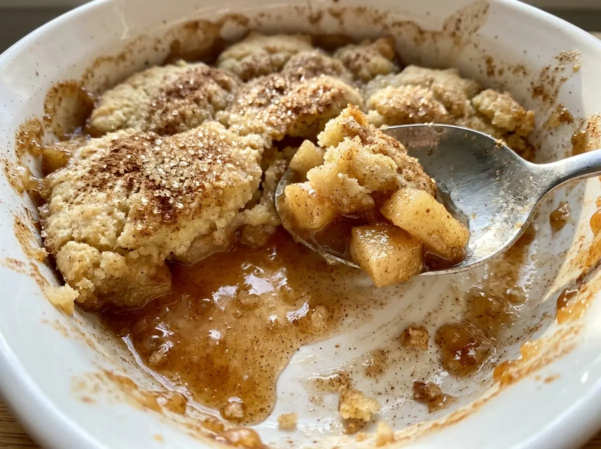 Snickerdoodle Apple Cobbler golden cinnamon topping