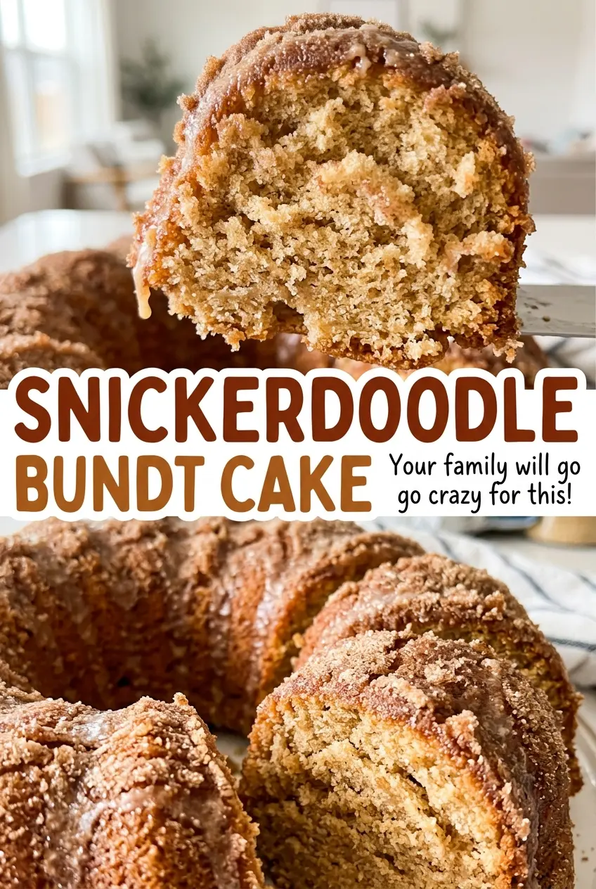 Snickerdoodle Bundt Cake golden cinnamon coating
