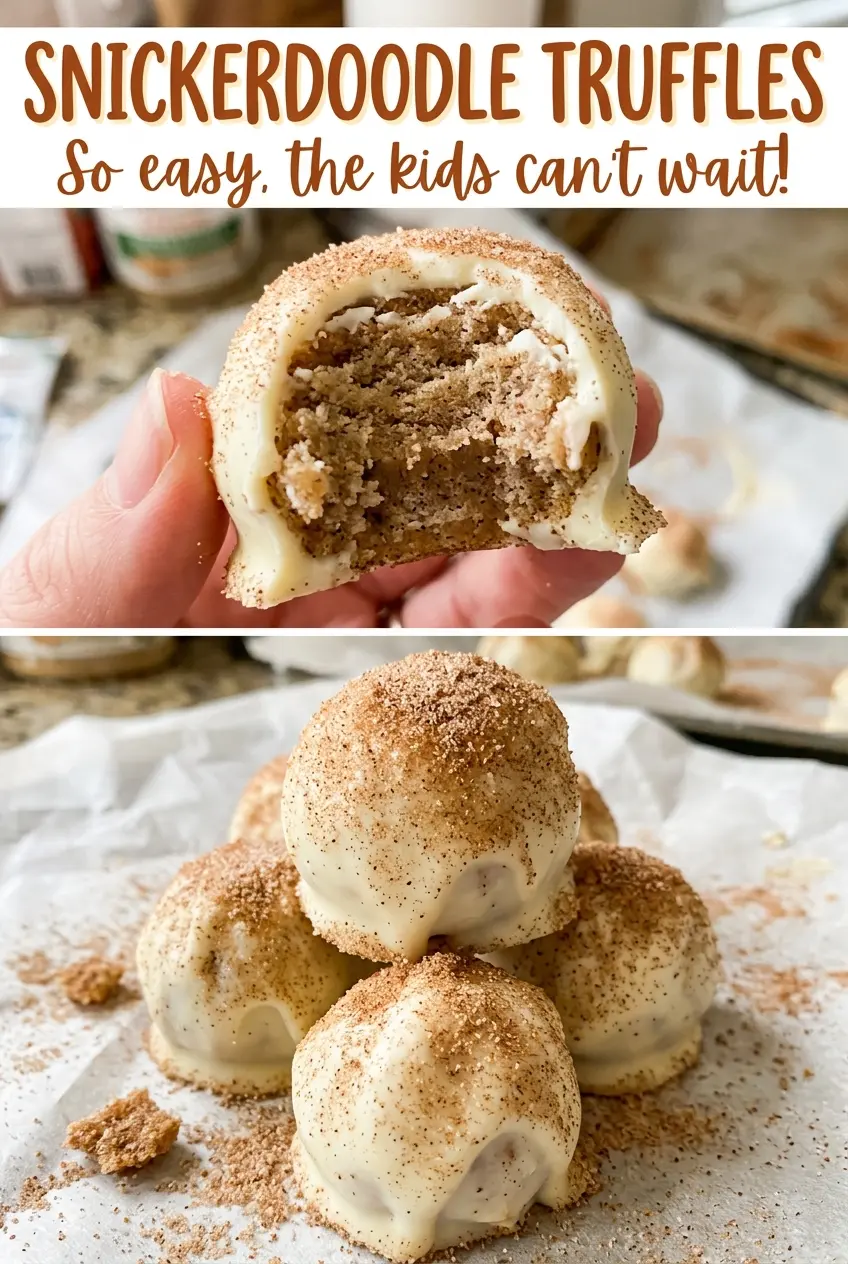 Snickerdoodle truffles cinnamon-dusted white chocolate