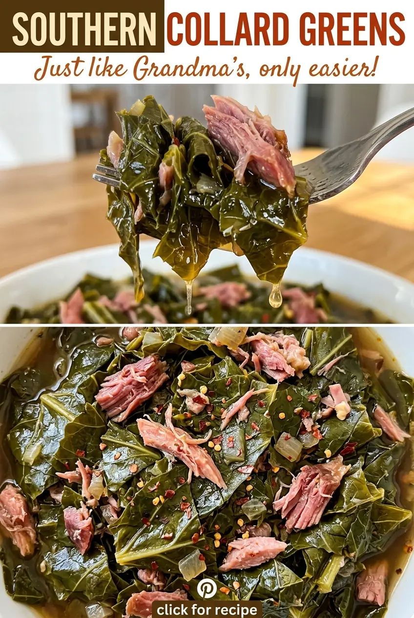 Southern Collard Greens smoky and tender