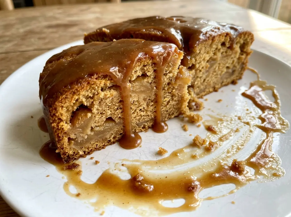 Sticky Toffee Apple Cake, glossy and tender