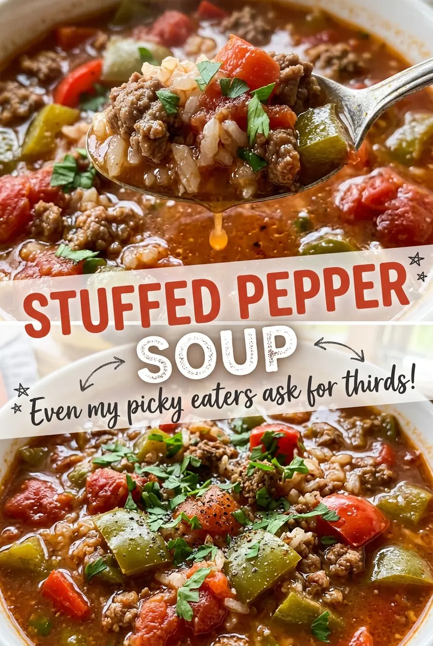 Stuffed Pepper Soup tender rice peppers