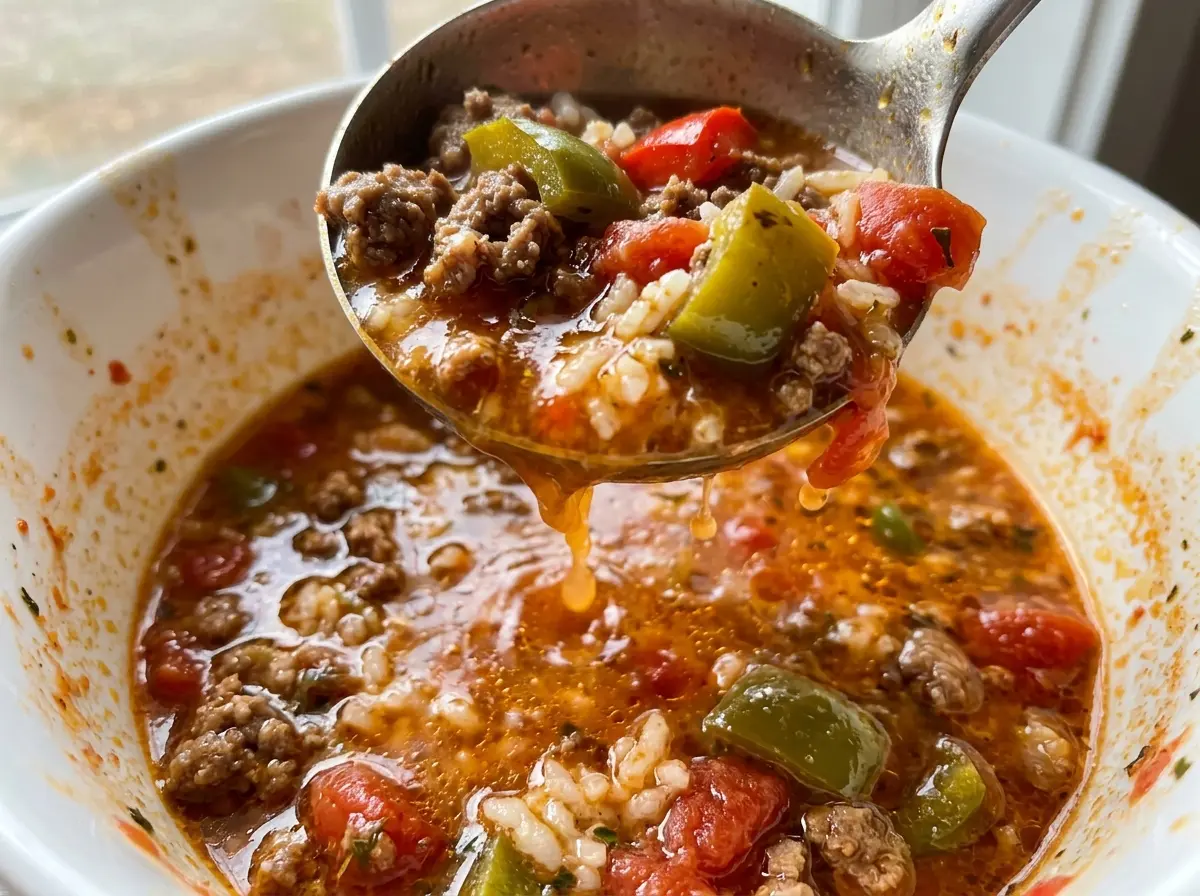 Stuffed Pepper Soup hearty tomato broth
