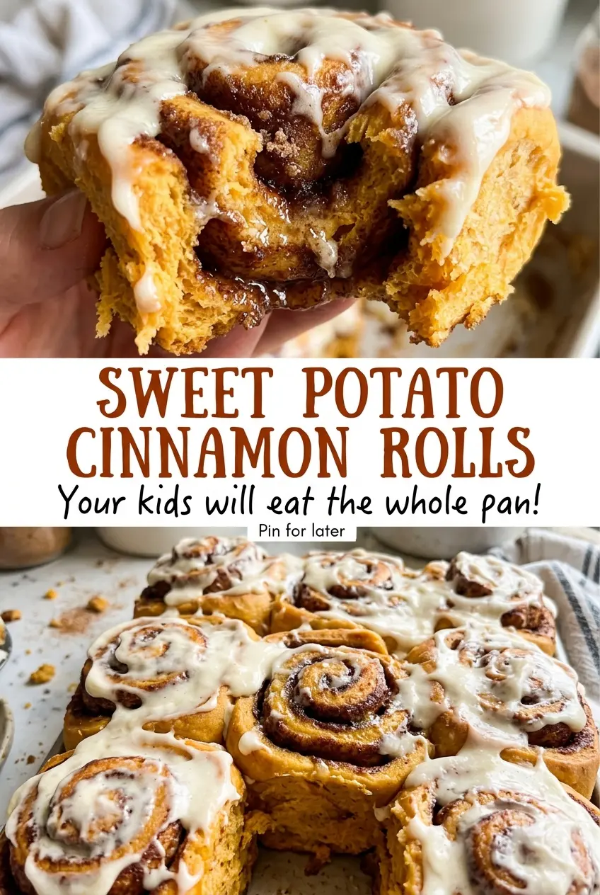 Sweet Potato Cinnamon Rolls cream cheese icing