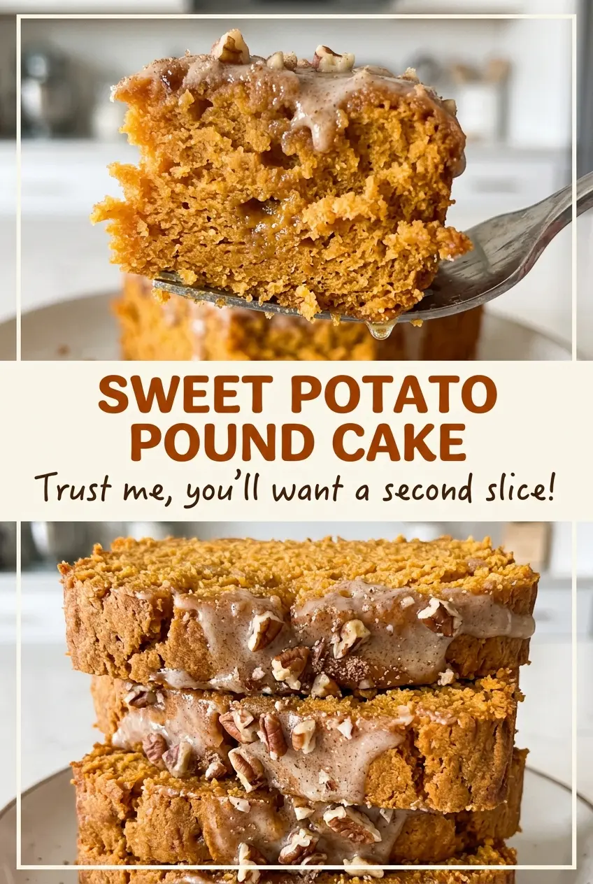 Sweet Potato Pound Cake golden, tender crumb