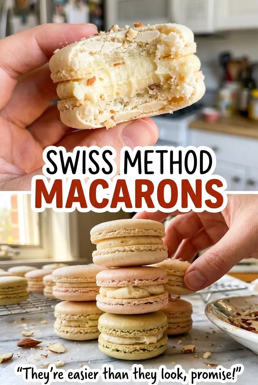 Swiss Method Macarons smooth chocolate ganache centers