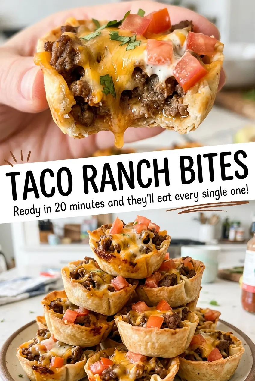 Taco Ranch Bites crispy golden cups