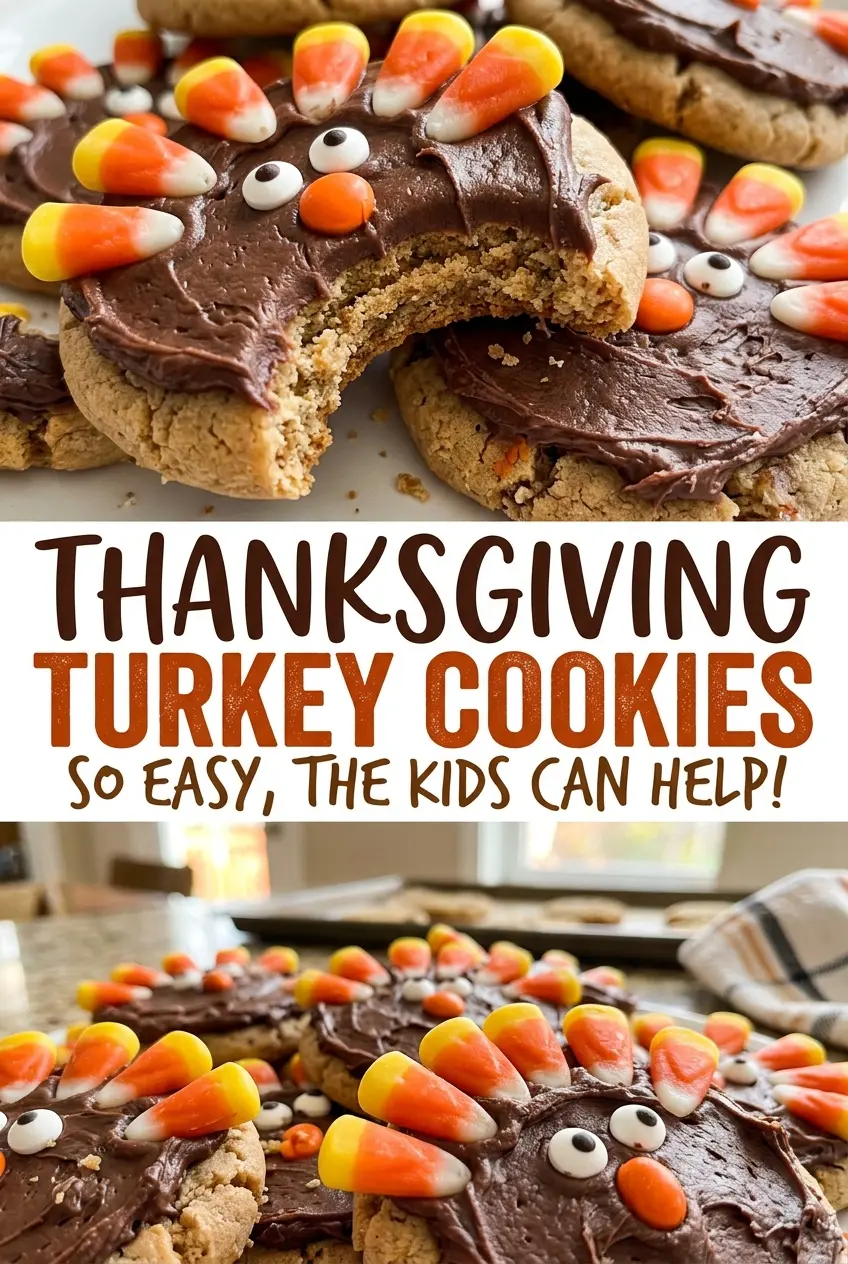 Thanksgiving turkey cookies festive candy faces
