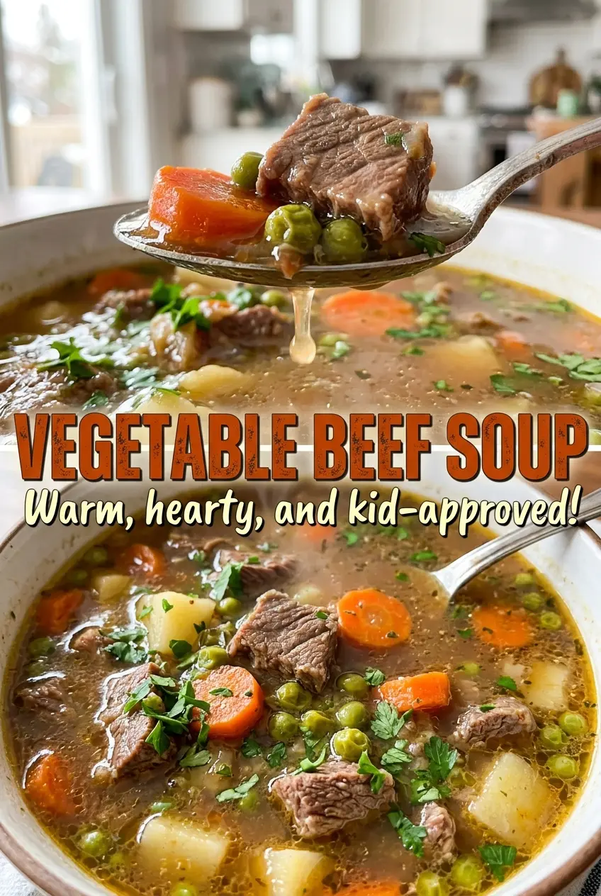 Vegetable Beef Soup, hearty and colorful