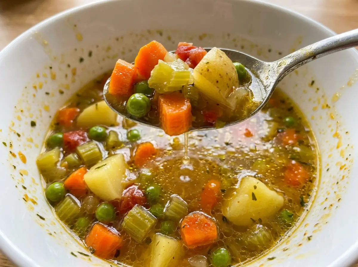 Vegetable Soup hearty colorful simmered