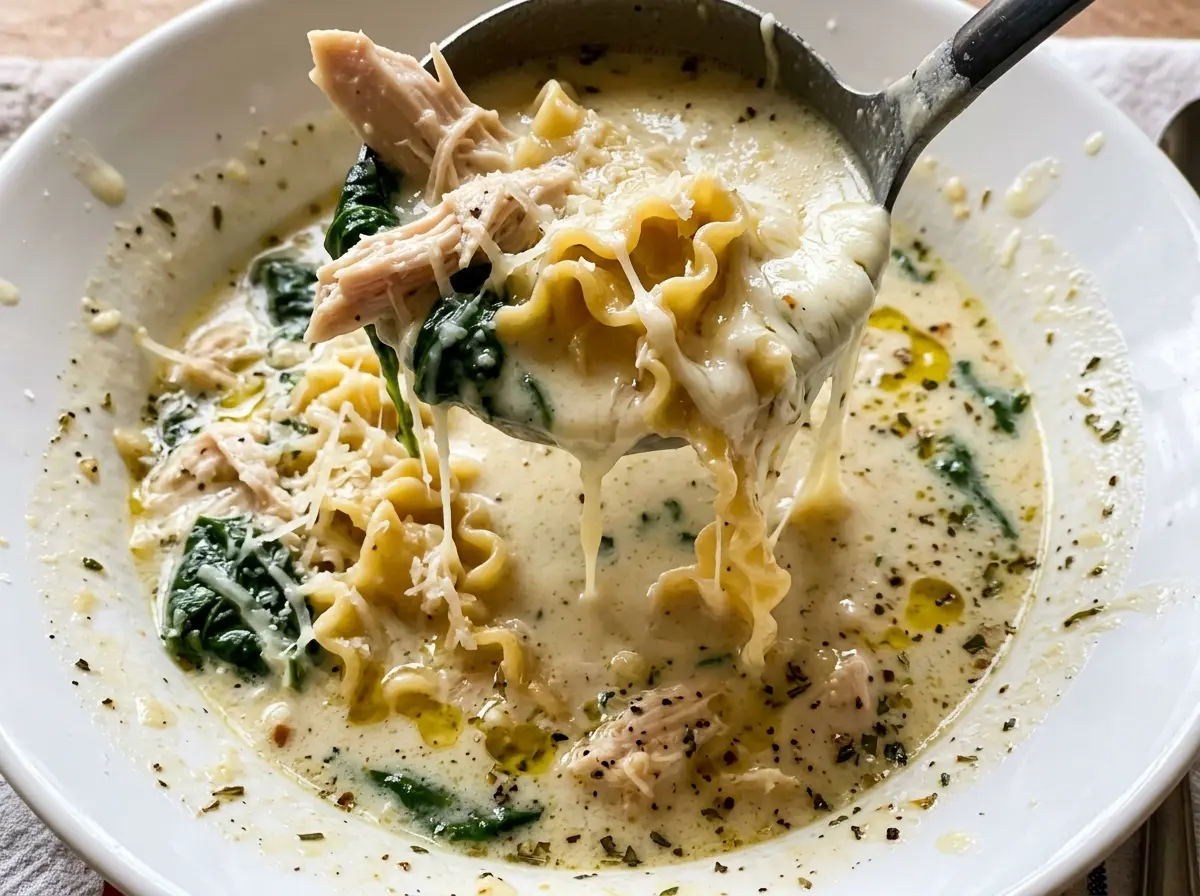White Lasagna Soup creamy chicken noodles