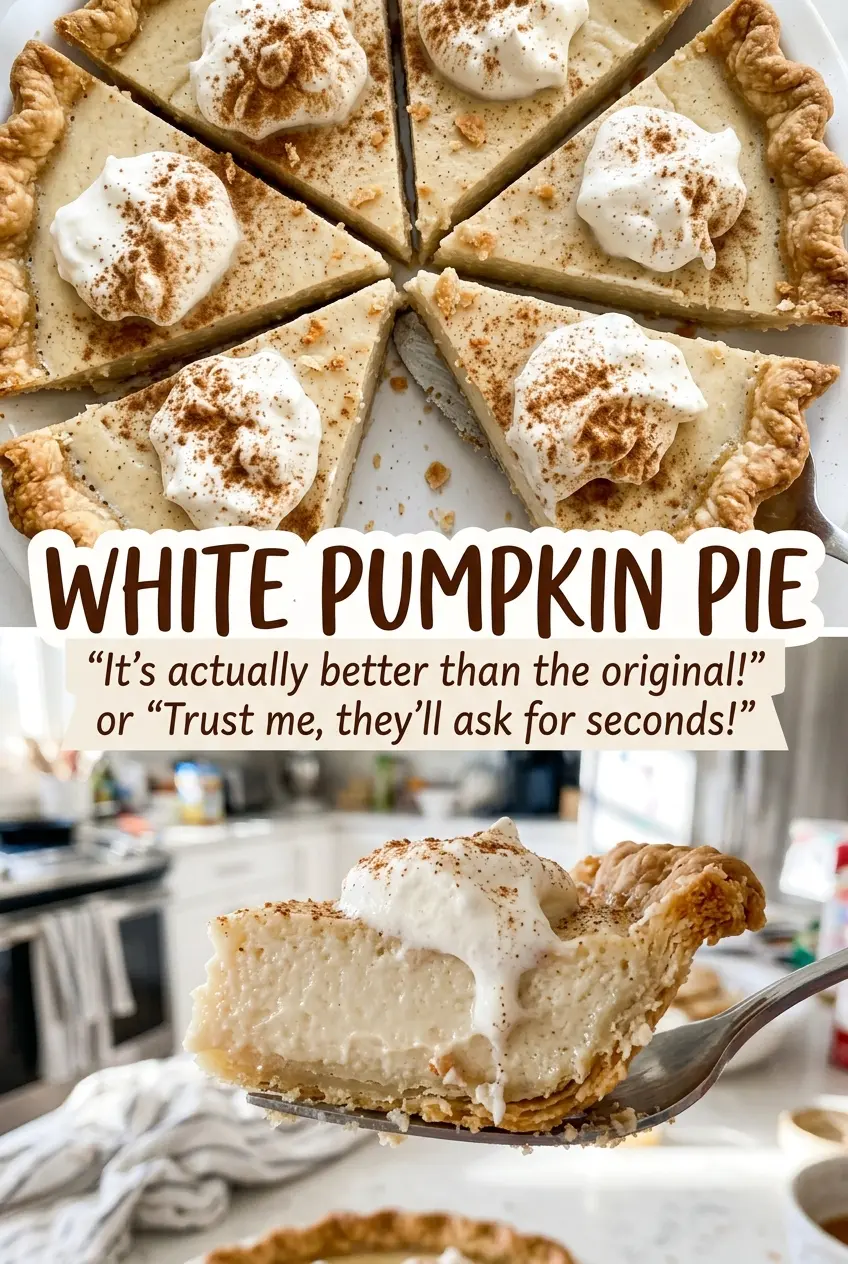 White Pumpkin Pie with creamy spiced filling